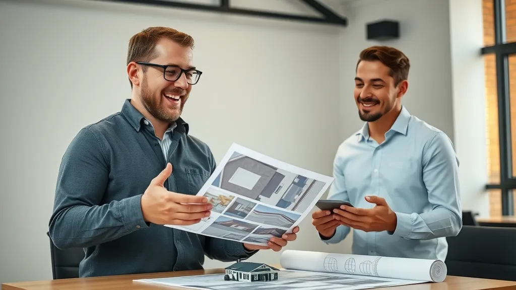 professional commercial roofer consulting with business owner, showing roofing design samples, design roof services Carlsbad and Loving, blueprints, conference room, dynamic expressions