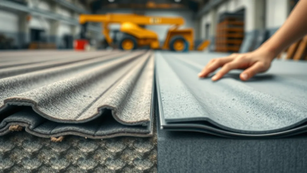 Closeup comparison of TPO membrane, metal roofing, BUR, modified bitumen for industrial roofing Eunice New Mexico