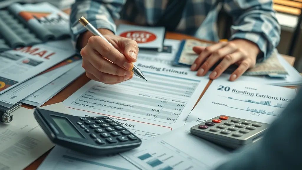 roofing materials, cost estimate paperwork and calculator for roof repair Carlsbad NM