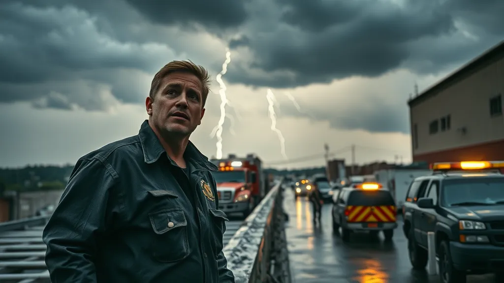 realistic image of professional roofers inspecting warehouse roof in Carlsbad NM, commercial roofing services, roof installation