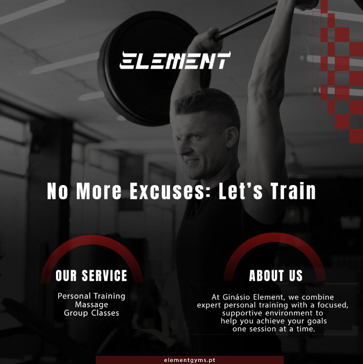 Element Gym No More Excuses campaign — personal training social media advertising