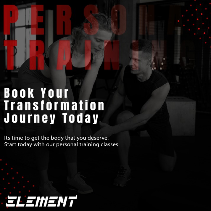 Element Gym Book Your Transformation social ad — fitness personal training campaign