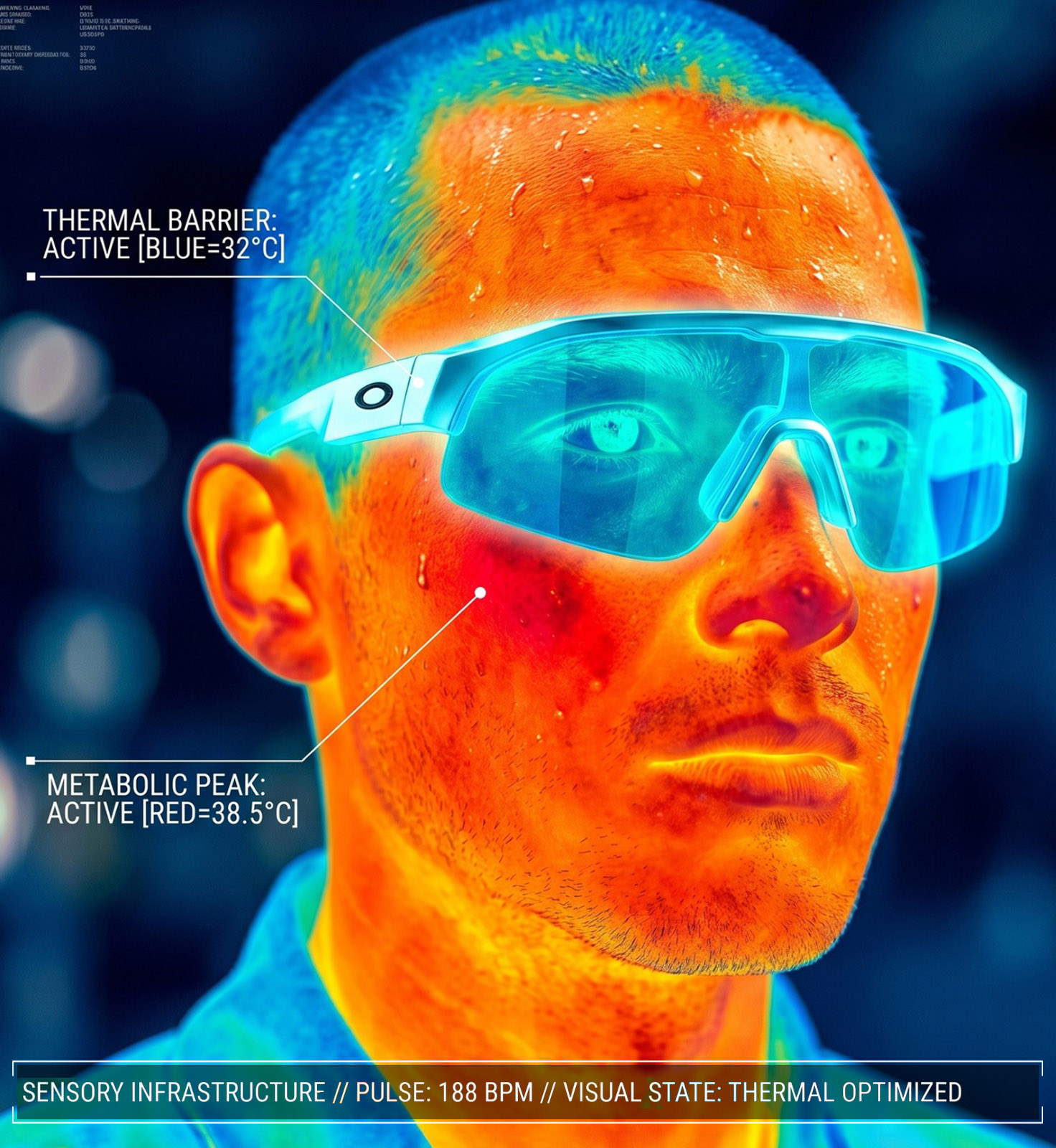 Oakley Flex Scape performance eyewear — product study with alpine conditions data overlay, campaign by Kalibr Studio