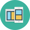 Illustration of a desktop monitor and a smartphone overlapping, symbolizing responsive design.