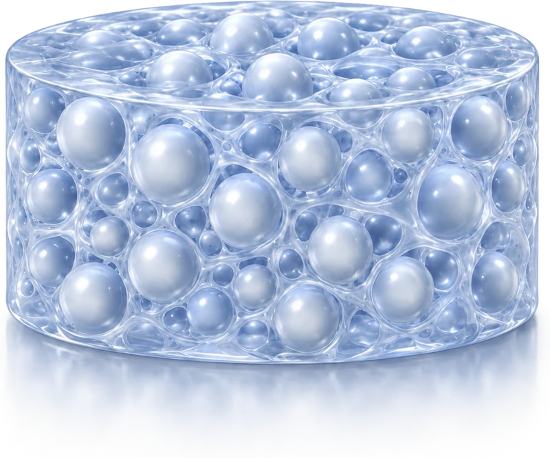 Illustration of the DermiSphere collagen hydrogel matrix
