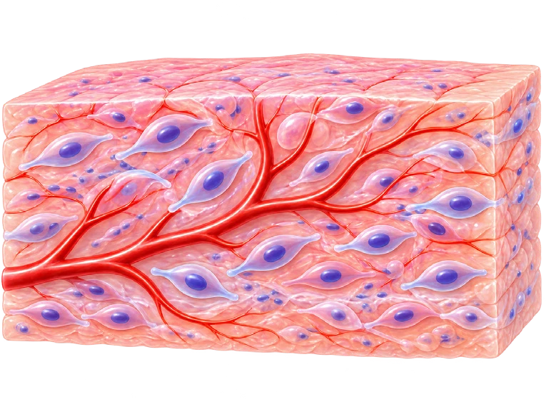 Illustration of vascularized neodermal tissue