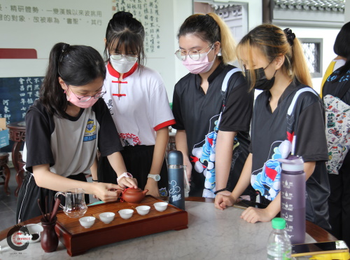 营员亲身体验泡茶的趣味性