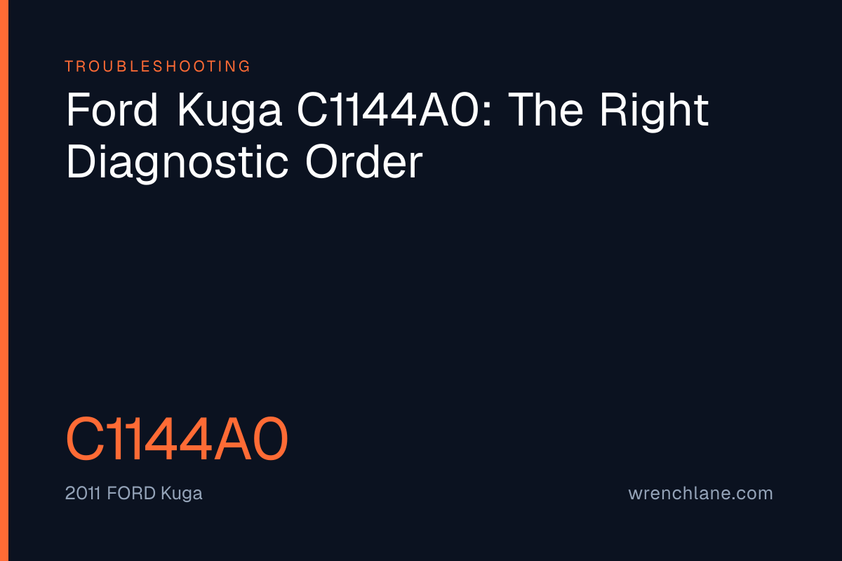 Ford Kuga C1144A0: The Right Diagnostic Order