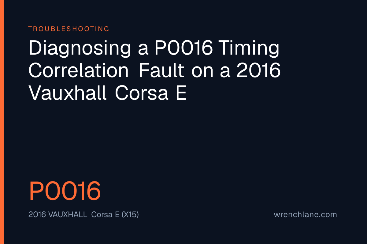 Diagnosing a P0016 Timing Correlation Fault on a 2016 Vauxhall Corsa E