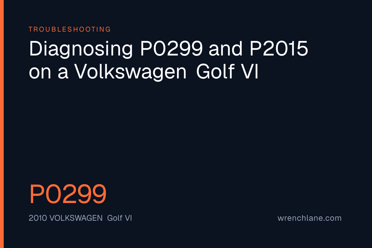 Diagnosing P0299 and P2015 on a Volkswagen Golf VI