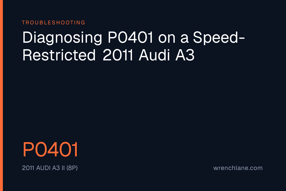 Diagnosing P0401 on a Speed-Restricted 2011 Audi A3