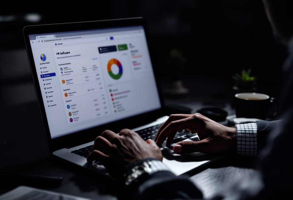 interface image of employee interacting with hr software