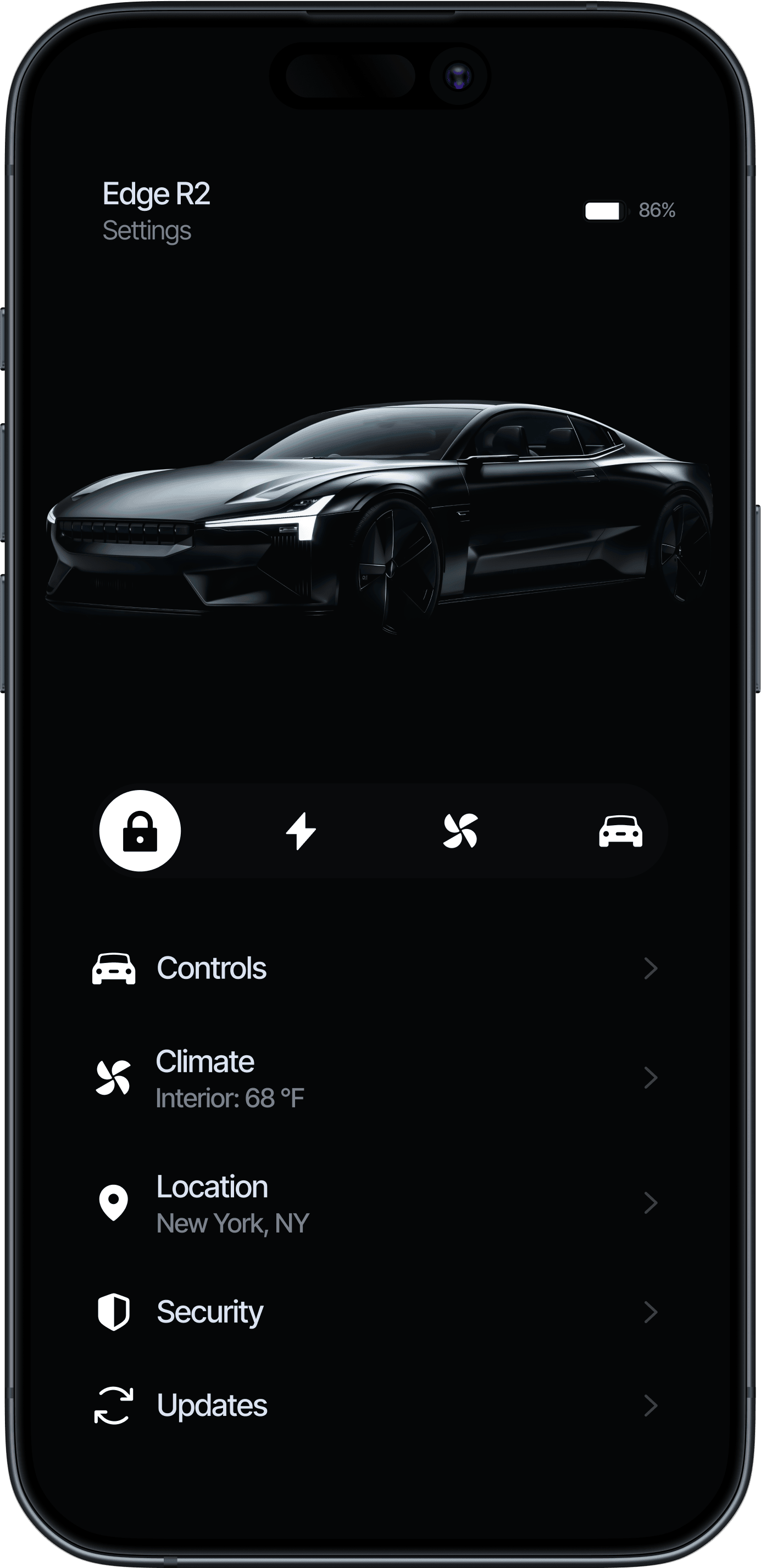 iPhone 17 Status App Car Edge R2 - Motorflow - Webflow Template | BRIX Templates