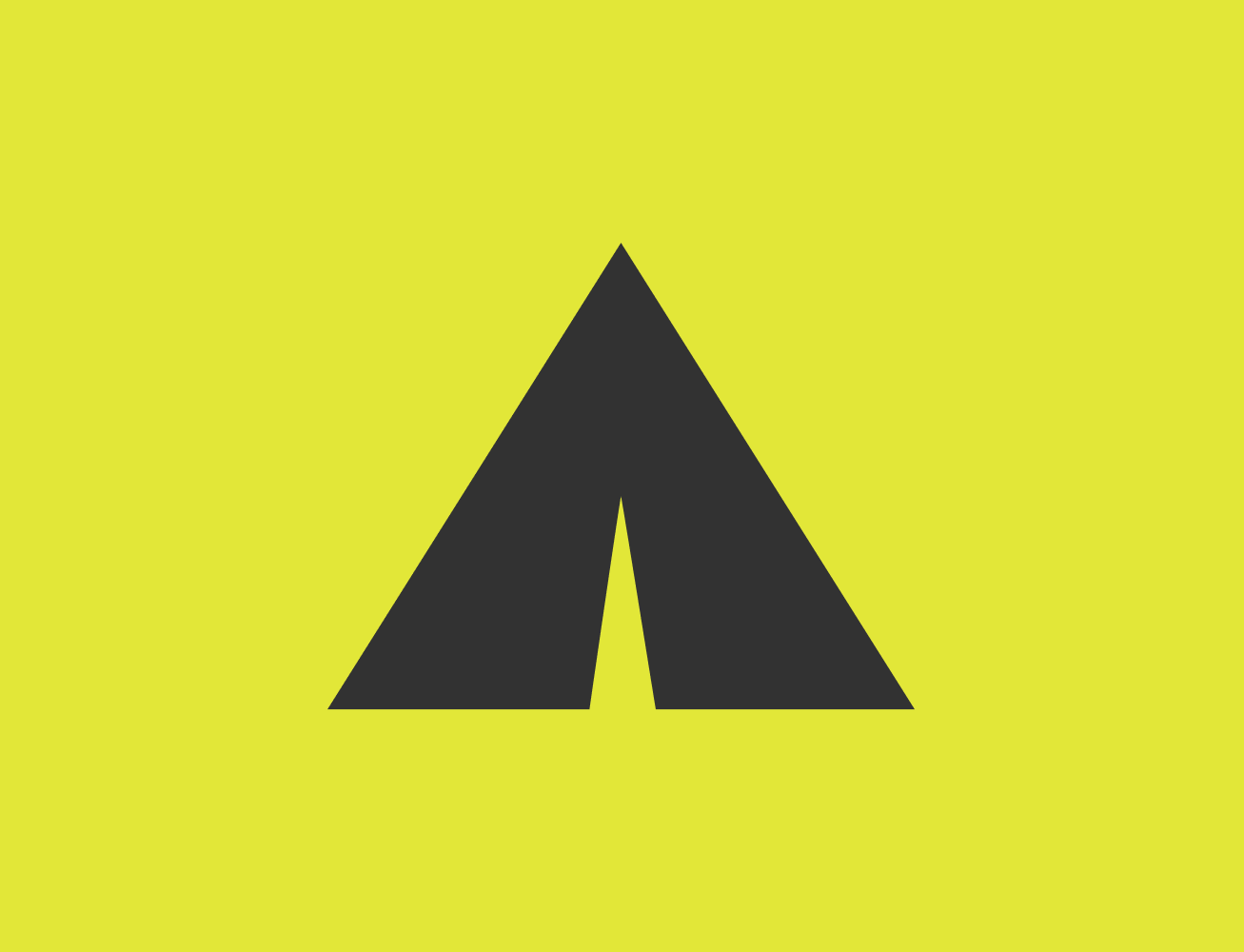 Black stylized triangular paper plane icon on a yellow-green background.