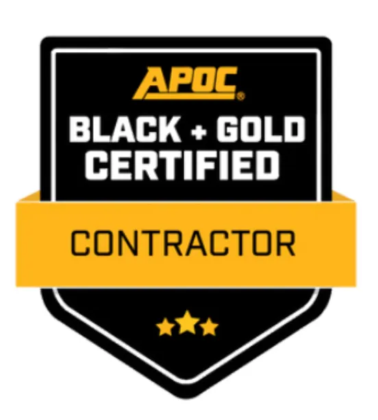 APOC Black + Gold Certified Contractor badge