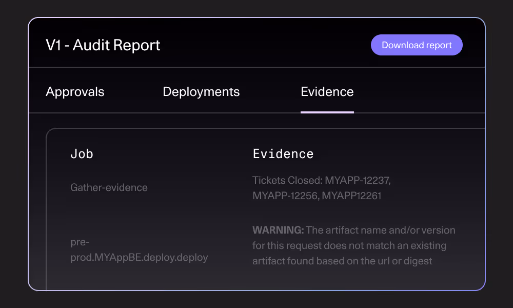 Release Orchestration - Single-click audit reports