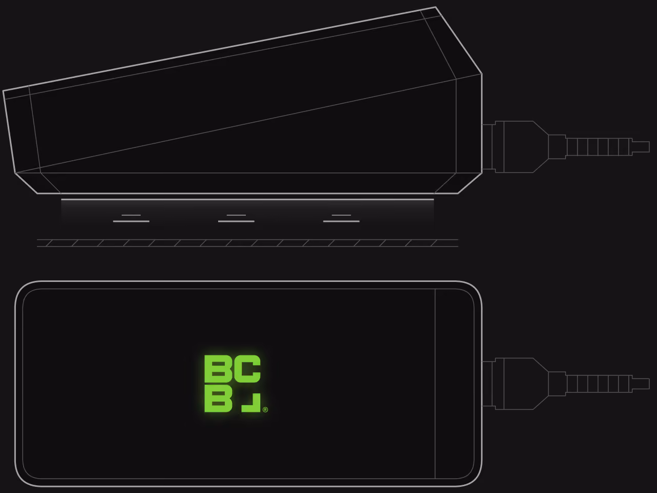 Technical drawing of the BCB BASE device