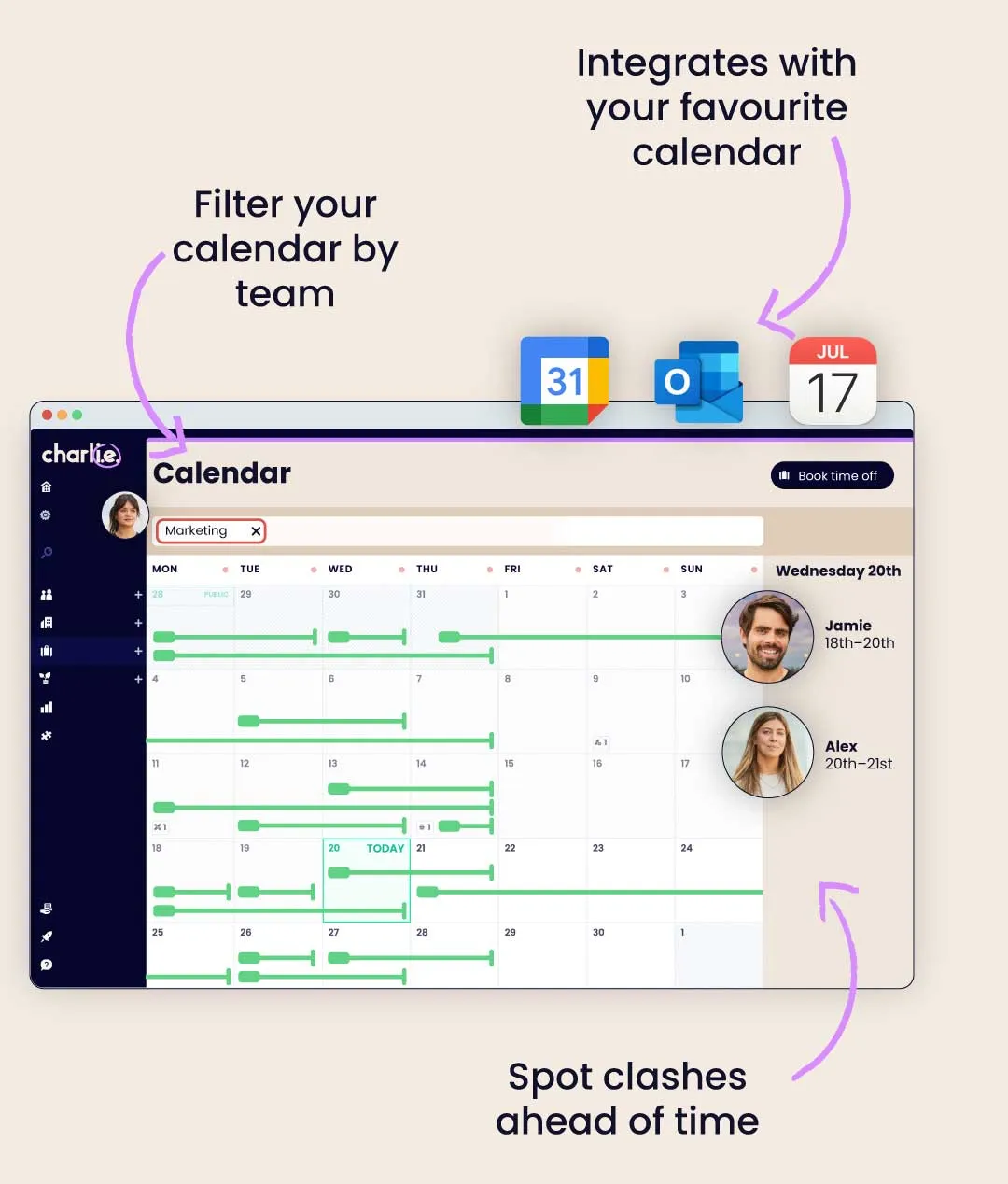 Time off calendar