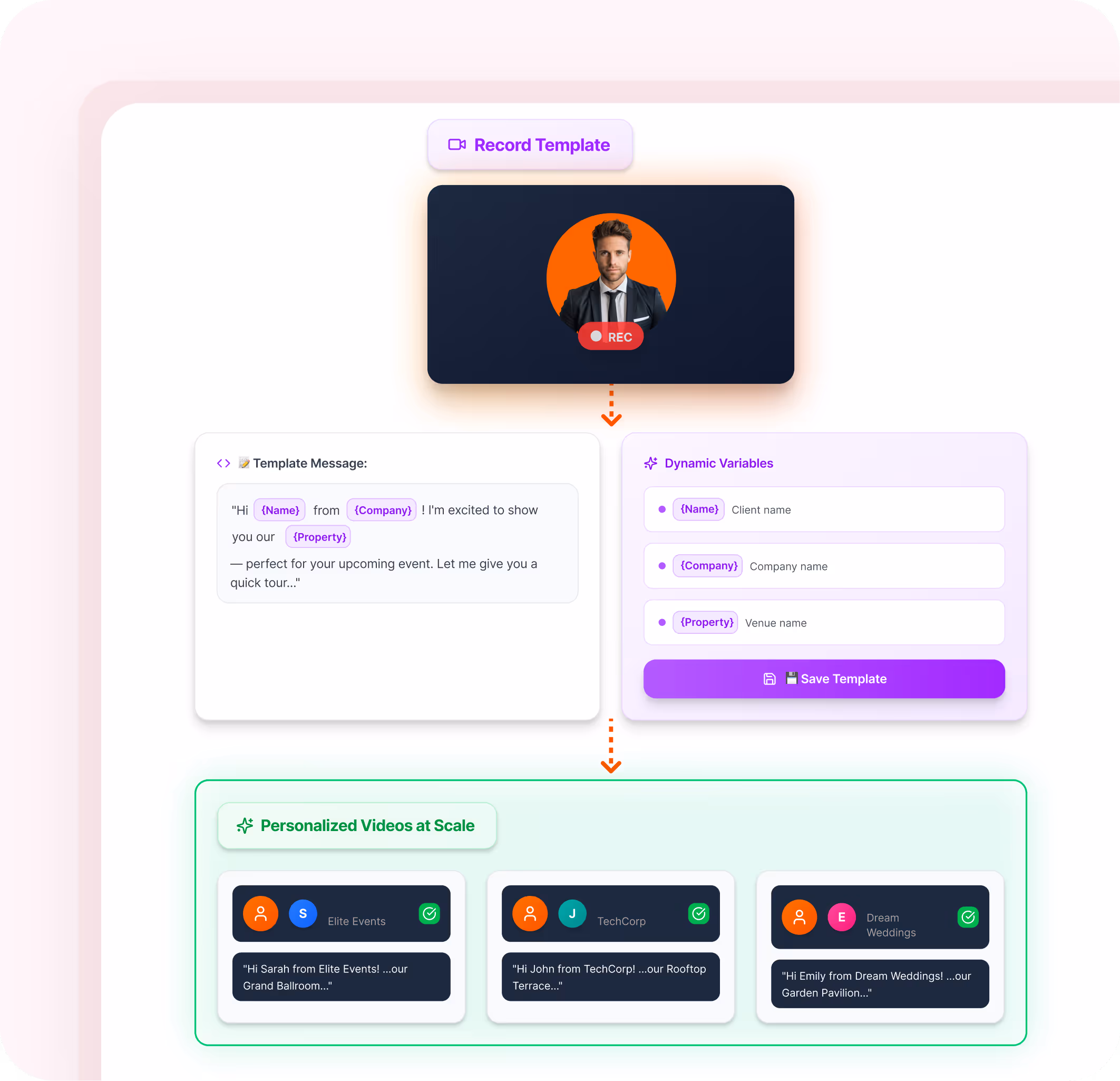 Send personalized video messages at scale.