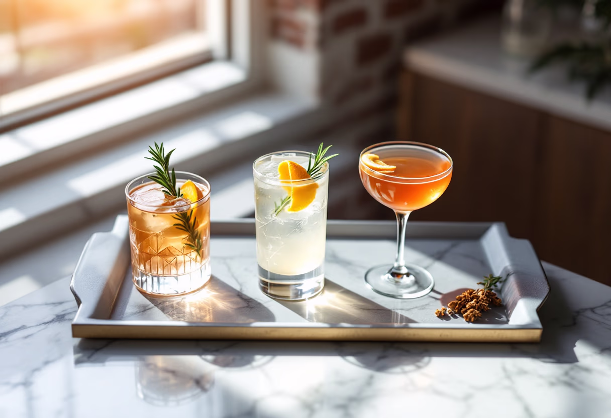image of cocktail flights for a distillery