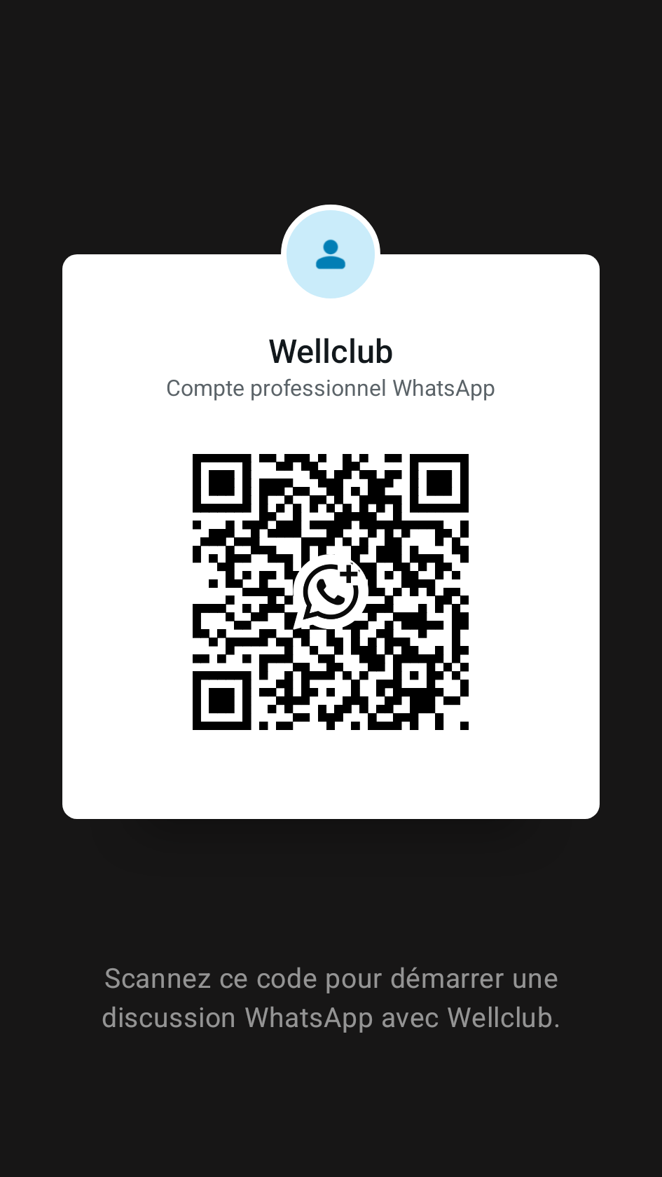 qrcode contact wellclub whatsapp