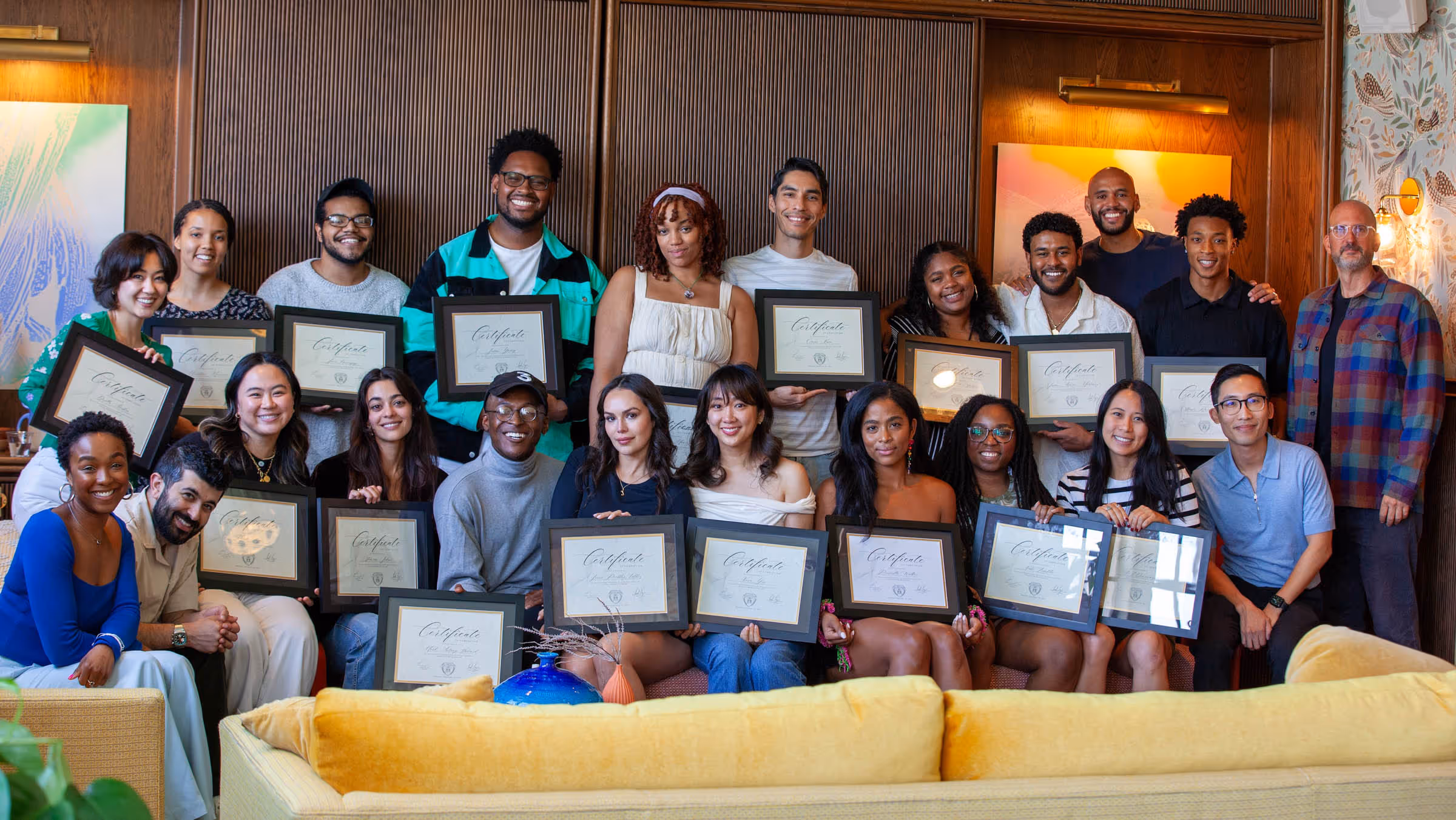 a group of people posing for a photo
