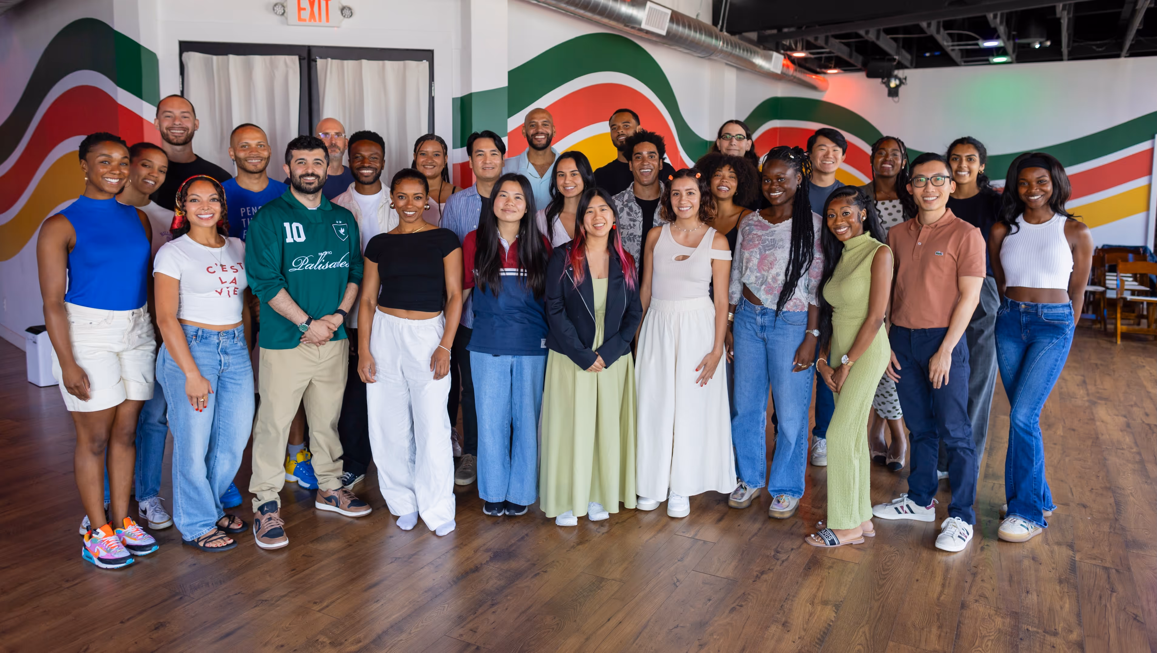 a group of people posing for a photo