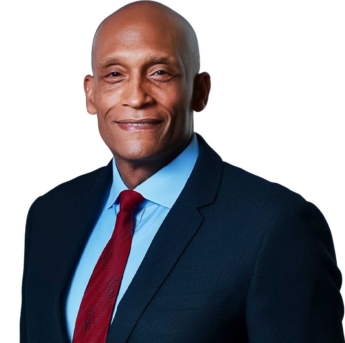 Jeffrey Harper, Co-Founder and Chief Commercial Officer of ZettaJoule and President of ZROC LLC, smiling and wearing a dark suit, light blue shirt, and red tie against a transparent background.