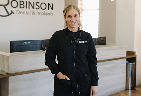 Cassee, hygienist at Robinson Dental.