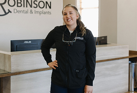 Addy, hygienist at Robinson Dental.