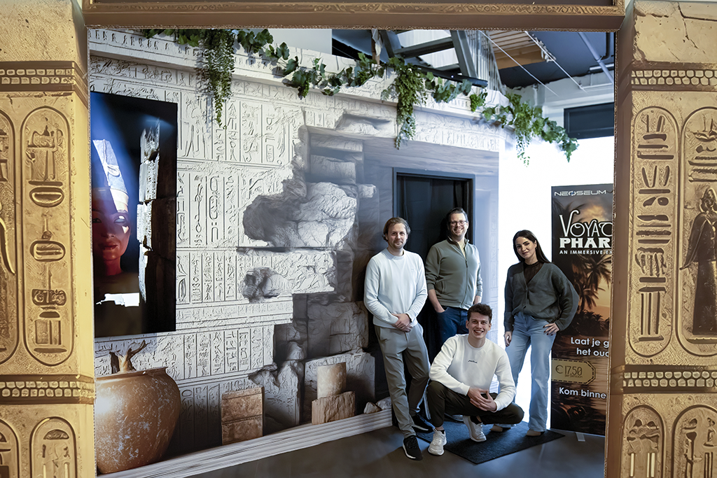 Bart, Rick, Dirk en Elvira in de pop-up in Eindhoven