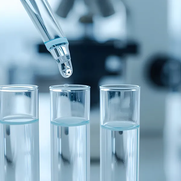 Pipette dropping a drink onto a test strip