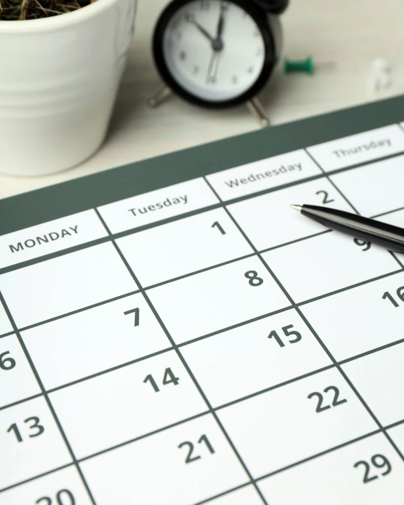 Concept of work planning, close up