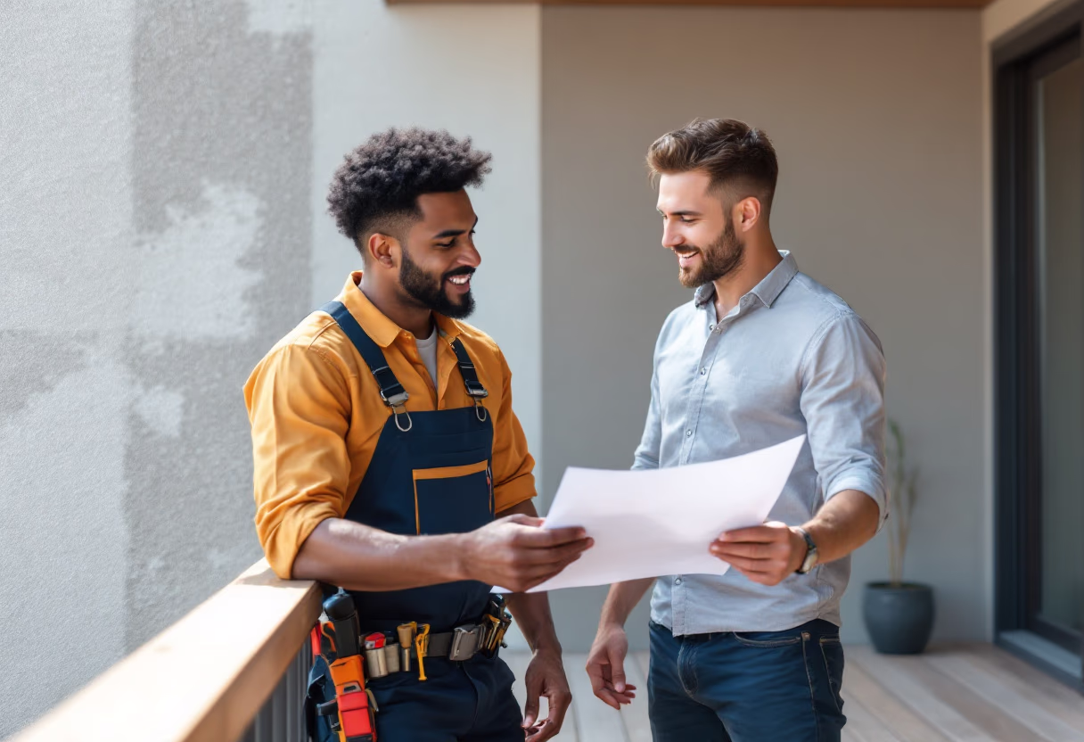 image of customer support interaction (for a plumbing service)