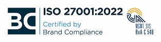 ISO 27001:2022 certification logo by Brand Compliance