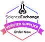 Science Exchange logo with beaker and pink banner for online ordering
