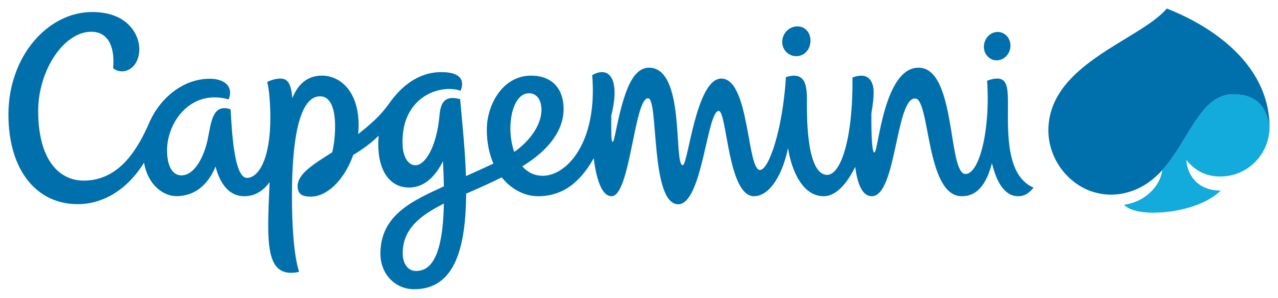 Capgemini logo with blue stylized text and a blue spade design on the right.
