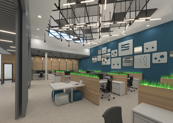 Интериор на административна сграда към индустриален комплекс