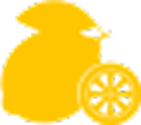 Yellow silhouette of a rooster next to a sliced kiwi fruit with visible seeds.