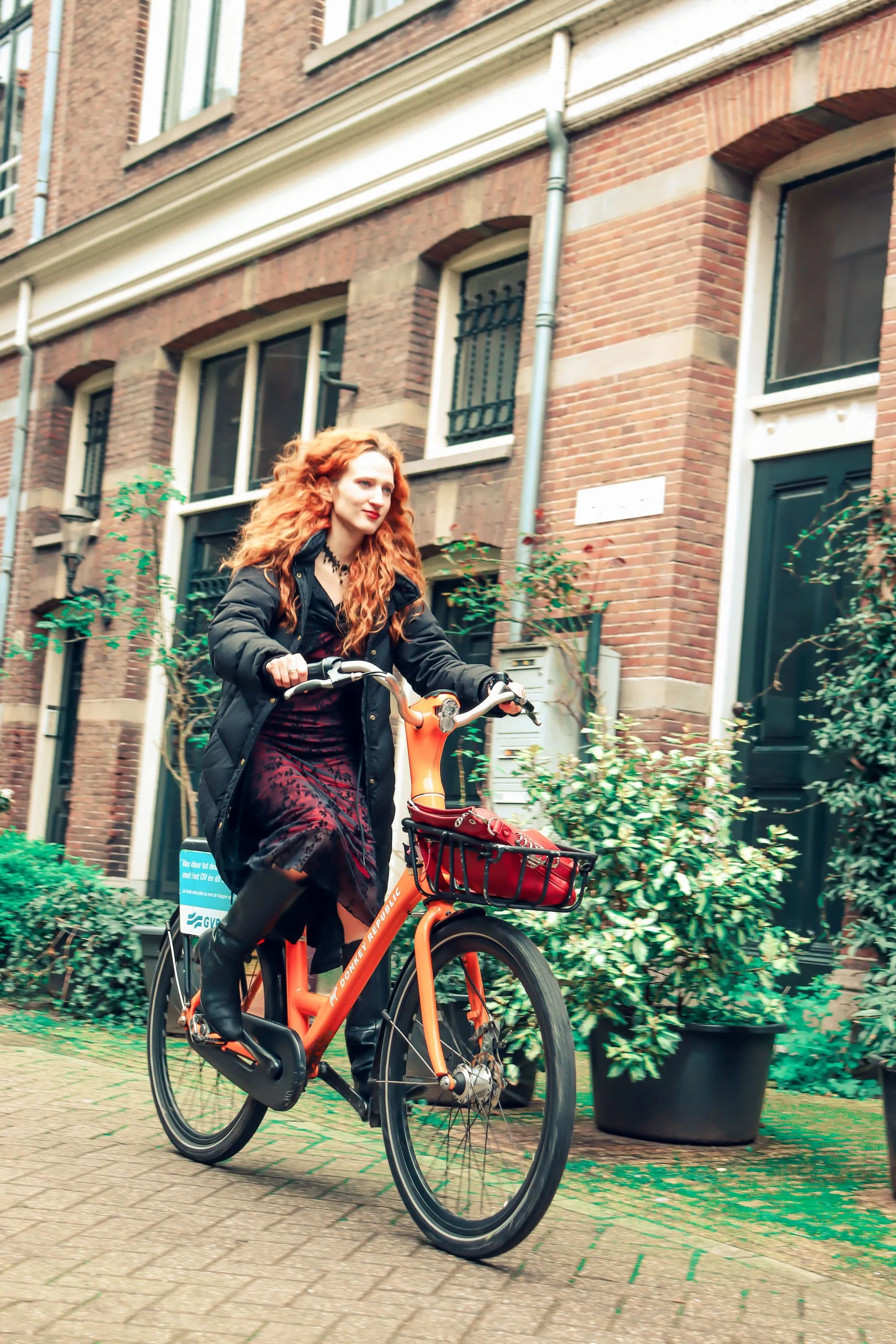 Woman biking