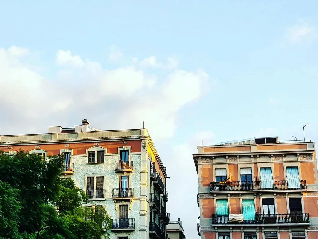 Barcelona barrios - buildings in a square in Gràcia