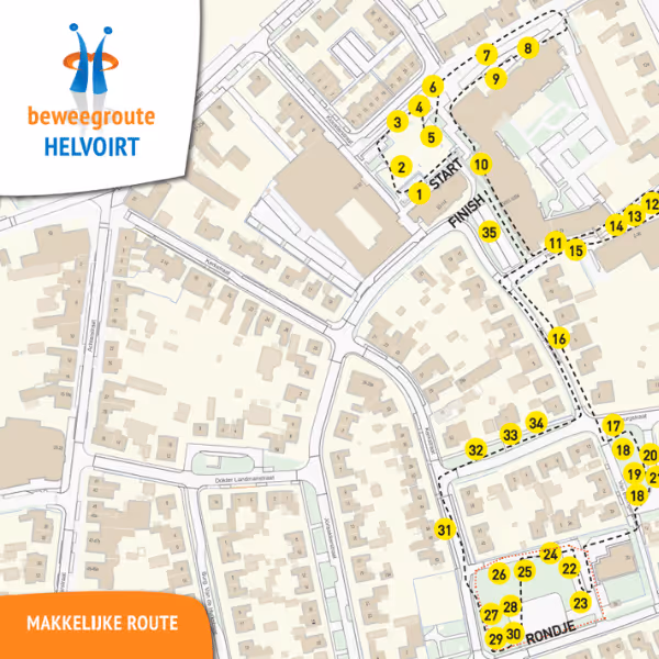 Plattegrond van beweegroute in Helvoirt
