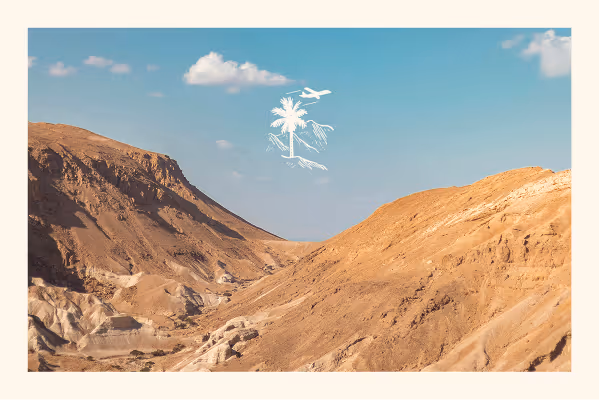 Dunes Air Postcard with desert hills