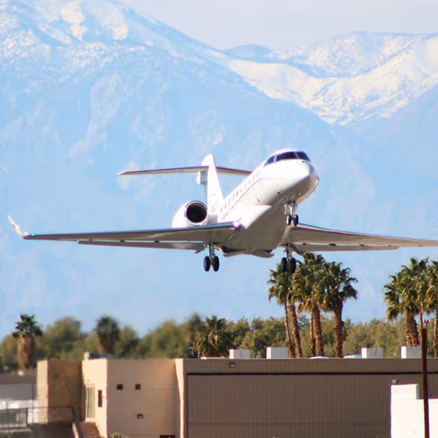 Dunes Air charter services private jet taking off