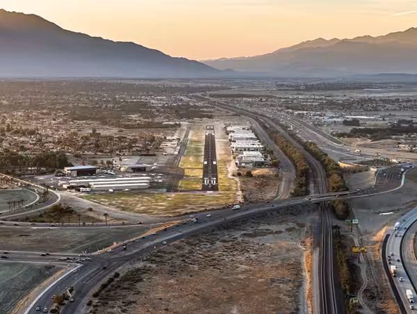 Dunes Air Runway approach from the sky