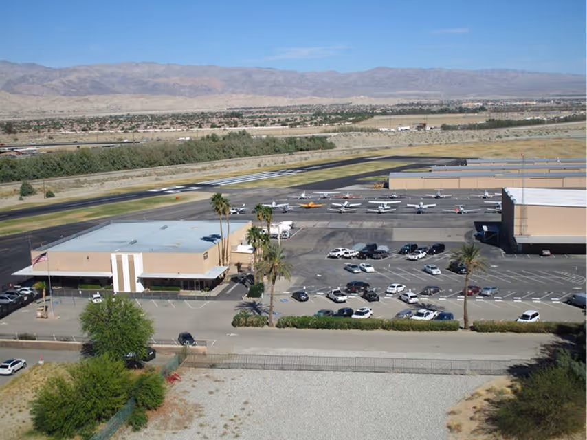Dunes Air Terminal Building with both public and gated parking options (South of the Terminal Building)
