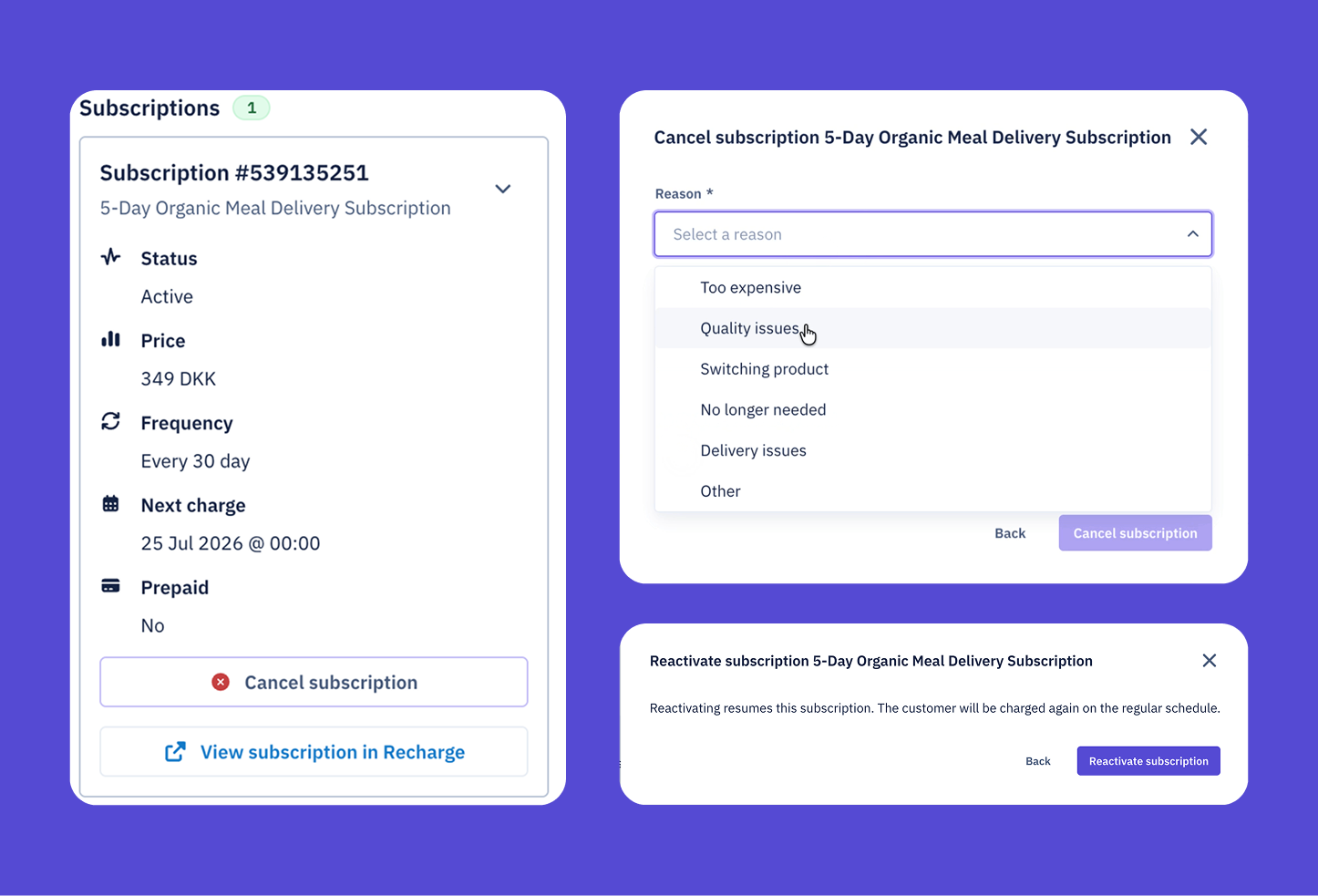Manage subscriptions without leaving the conversation