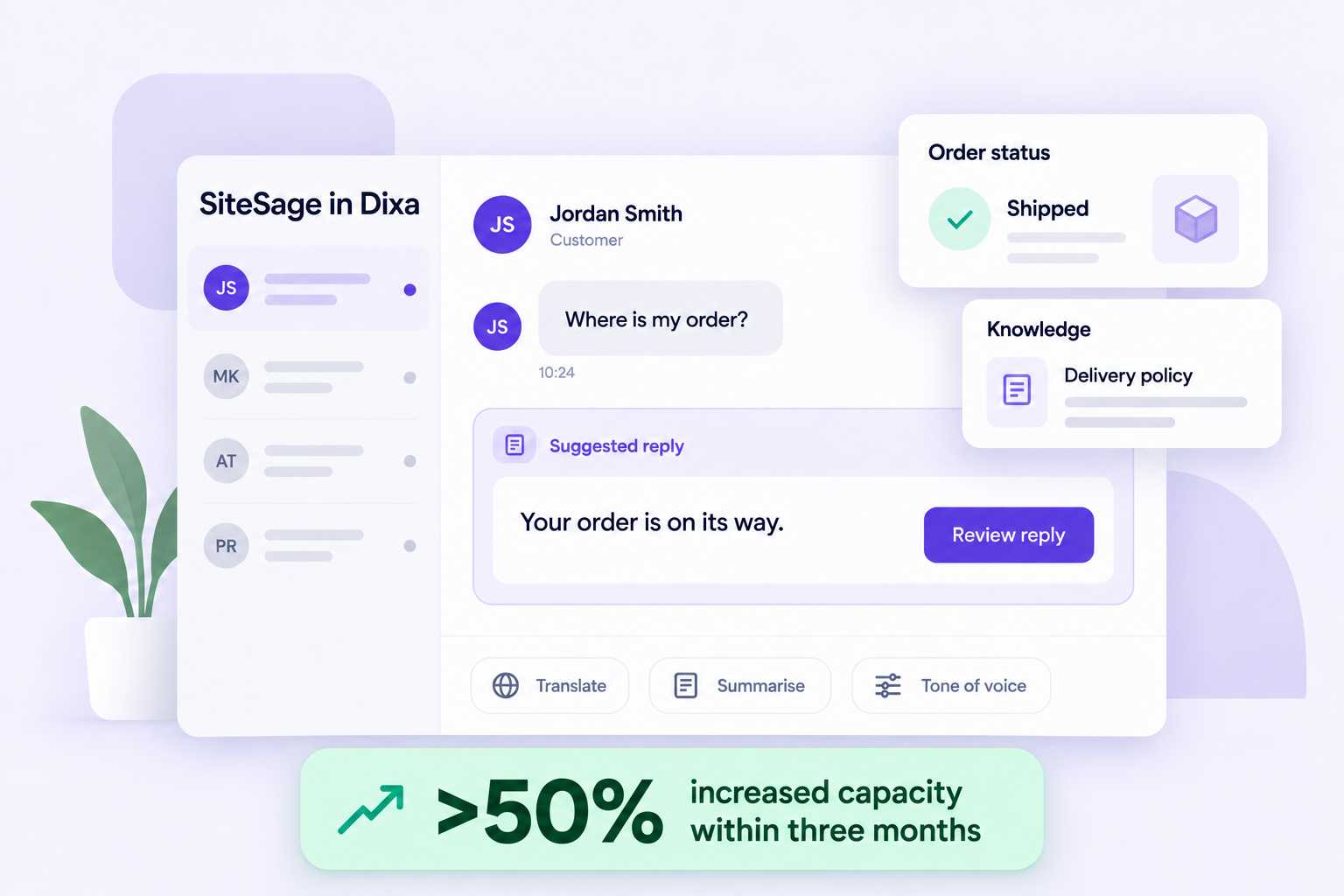 Connect your systems. Act on customer requests.