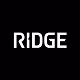 The word 'RIDGE' in white uppercase letters on a black background.