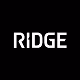 White text logo reading 'RIDGE' on a black background.